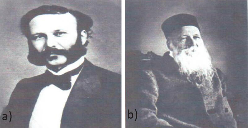 Figura 7. a) Jean Henry Dunant (Joven). b) Ibídem (Anciano).