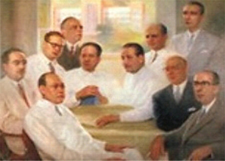 Figura 20. Grupo de Médicos fundadores del Centro Médico de Caracas, entre ellos el Dr. Ricardo Baquero González. Fuente: http://www.centromedicodecaracas.com.ve/qiuenes.html